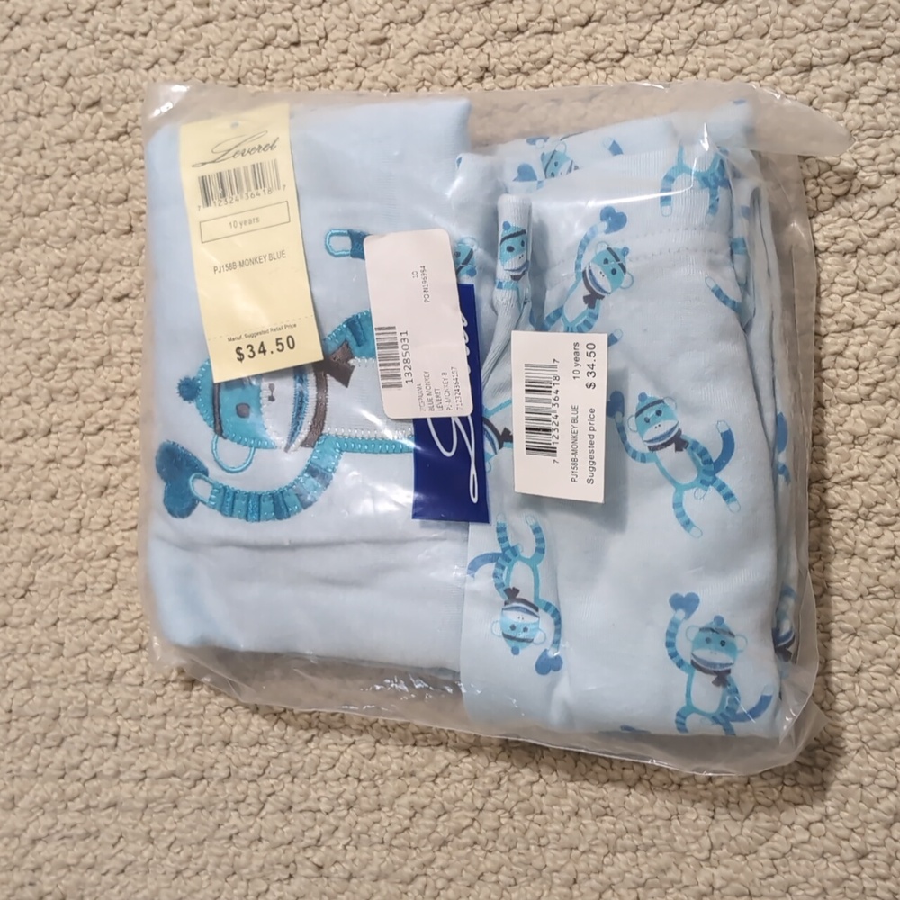 New Leveret Blue Monkey pajama set